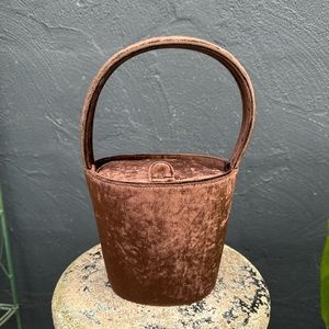 Vintage Salvatore Ferragamo Velvet Bucket Bag